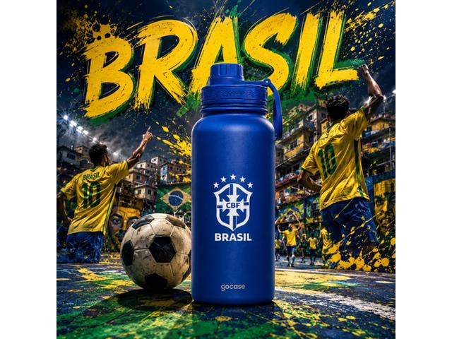 Garrafa Térmica Inox Gocase Copa Mundo Brasil Azul 950ml - 3