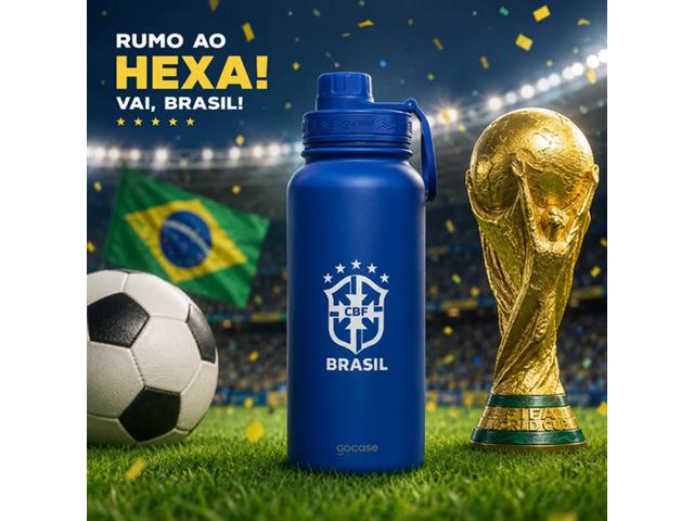 Garrafa Térmica Inox Gocase Copa Mundo Brasil Azul 950ml - 4