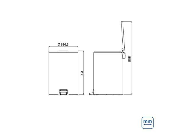 Lixeira com Pedal Tramontina Loop em Aço Inox com Balde Interno 5 L - 1