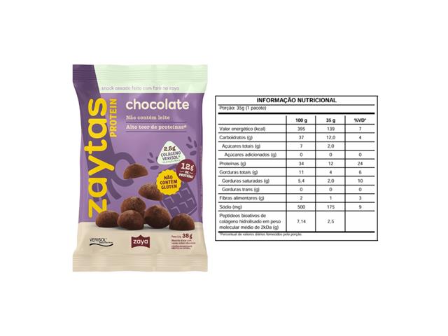 Snack Proteico Chocolate 12g Proteína Zaytas P...