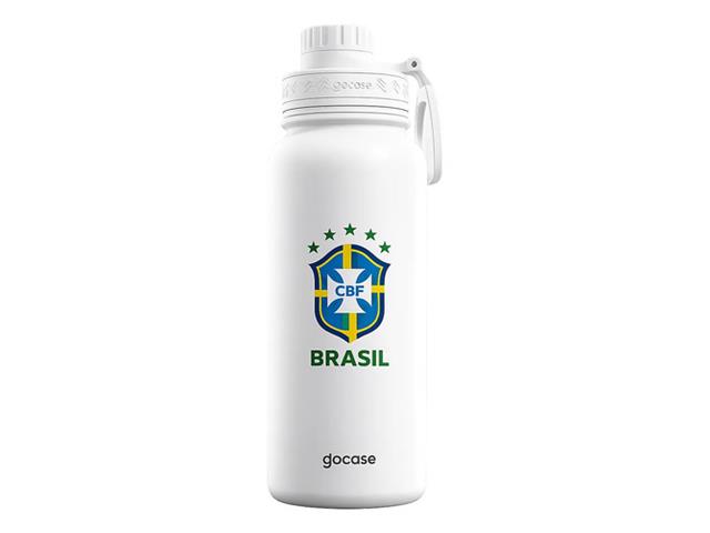 Garrafa Térmica Inox Gocase Copa Mundo Brasil Branca 950ml