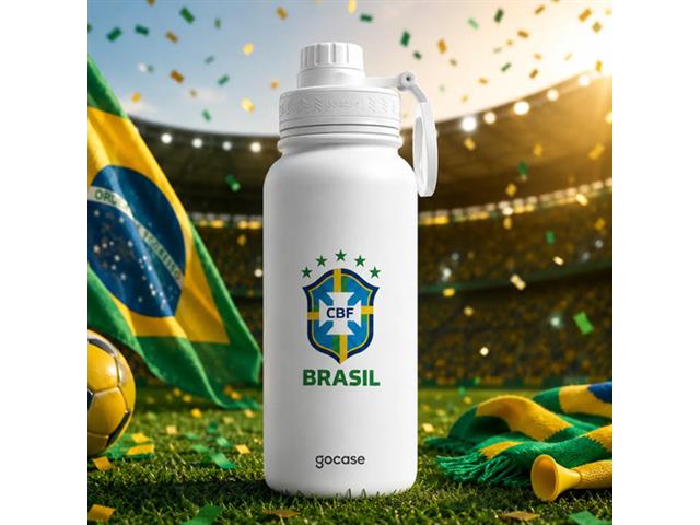 Garrafa Térmica Inox Gocase Copa Mundo Brasil Branca 950ml - 5