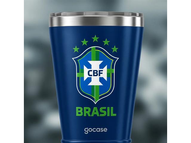 Copo Térmico Gocase Copa Mundo Brasil CBF Inox Azul 470ml - 3