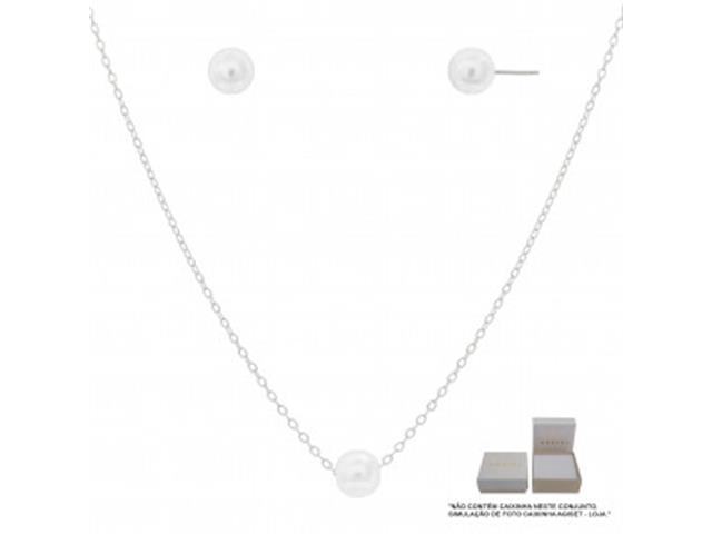 Conjunto cadeado Morana com pérolas p...