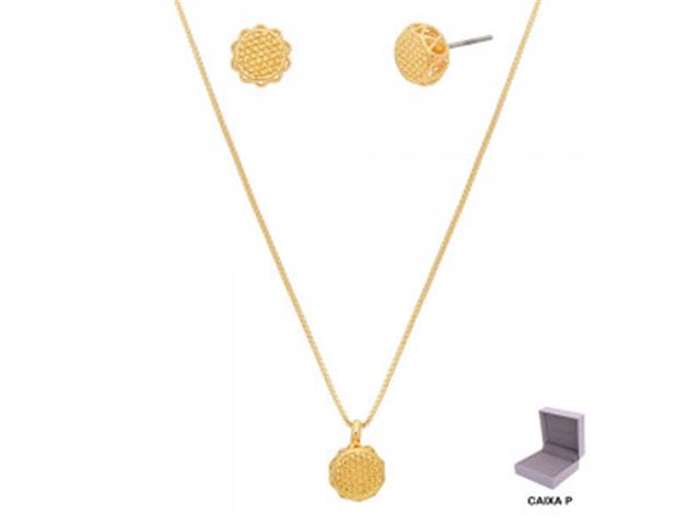Conjunto Morana veneziana dourado 40c...