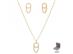 Conjunto vazado Morana em zircônias dourado 40cm + 5cm - 0