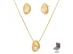 Conjunto liso Morana pérolas veneziana dourado - 0