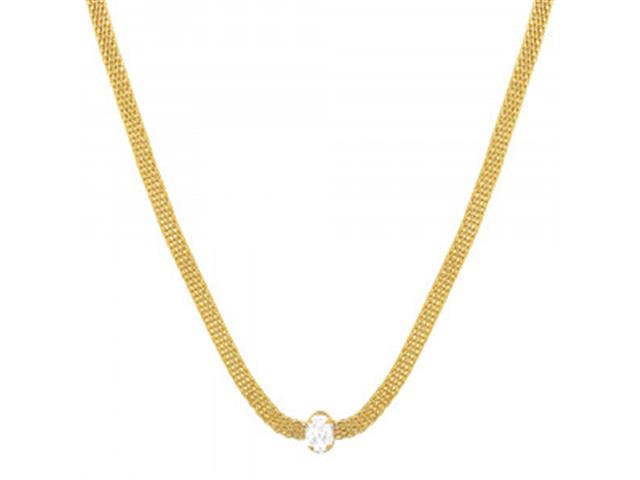 Gargantilha Morana zircônia dourado 35cm + 5cm