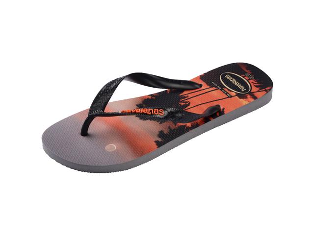 Chinelo Havaianas Top Surfer I Cinza Aco/Preto/Laranja Sunset Tam 41-4 - 5