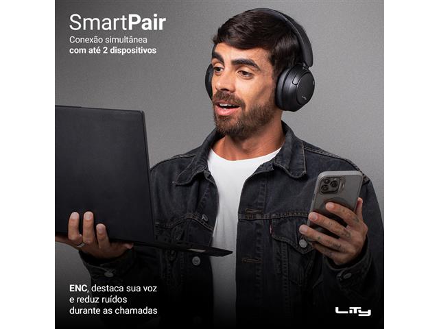 HEADPHONE LITY 5.4 ANC/ENC 65H CONEXÃO DUPLA (H13 PRO PRETO) - 3