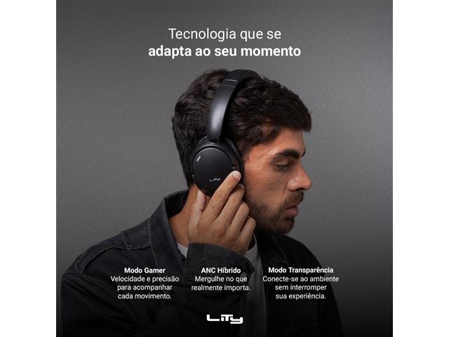 HEADPHONE LITY 5.4 ANC/ENC 65H CONEXÃO DUPLA (H13 PRO PRETO) - 6