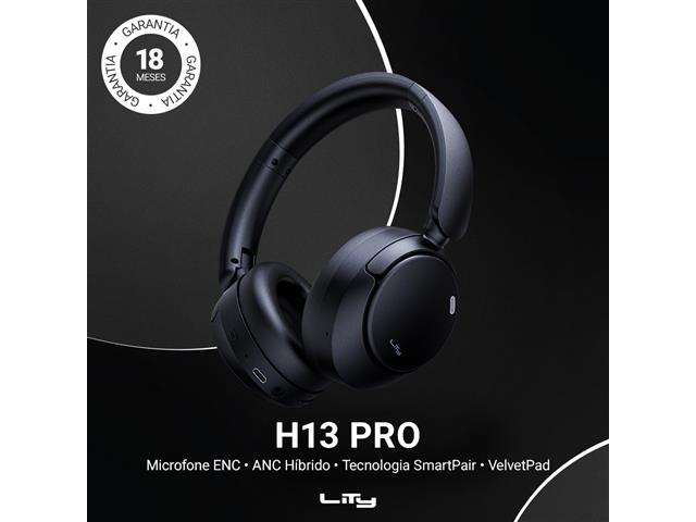 HEADPHONE LITY 5.4 ANC/ENC 65H CONEXÃO DUPLA (H13 PRO PRETO) - 8
