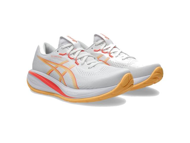 Tenis Asics Gel Cumulus 28  103 White Orange Glow Fem Tam 34