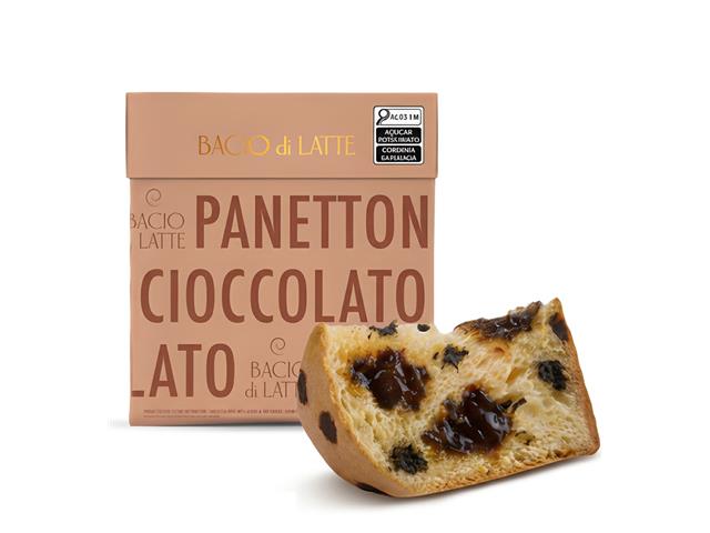 Panettone Bacio di Latte Massa com gotas e rec...