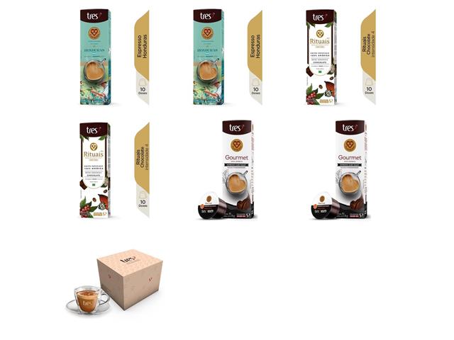 60 Cápsulas Três Corações Trio do Barista + Xí...