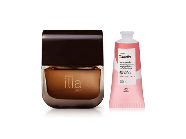 Combo Natura Ilía Dual + Creme para Mãos Tododia Tâmara e Canela 50ml