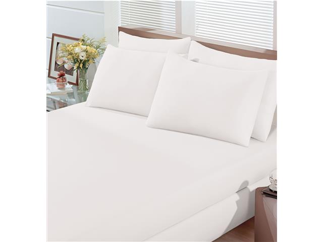Lençol de Elástico Casal Basic Buettner Avulso em Malha Branco