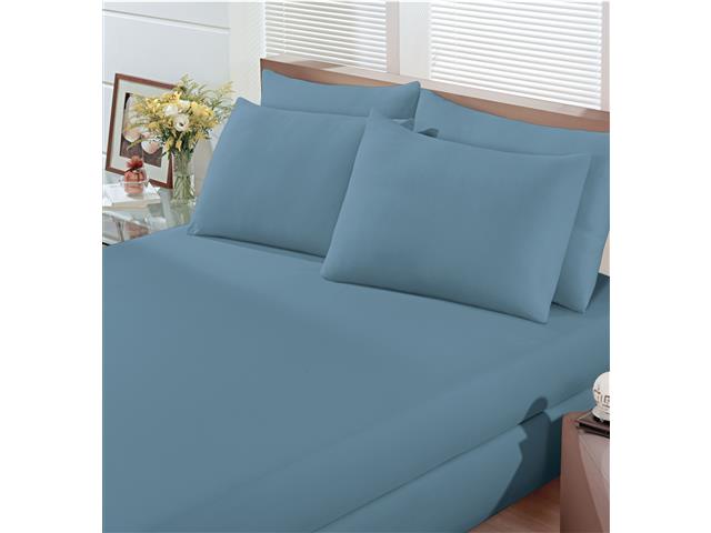 Lençol Queen Basic Avulso Em Malha Jeans