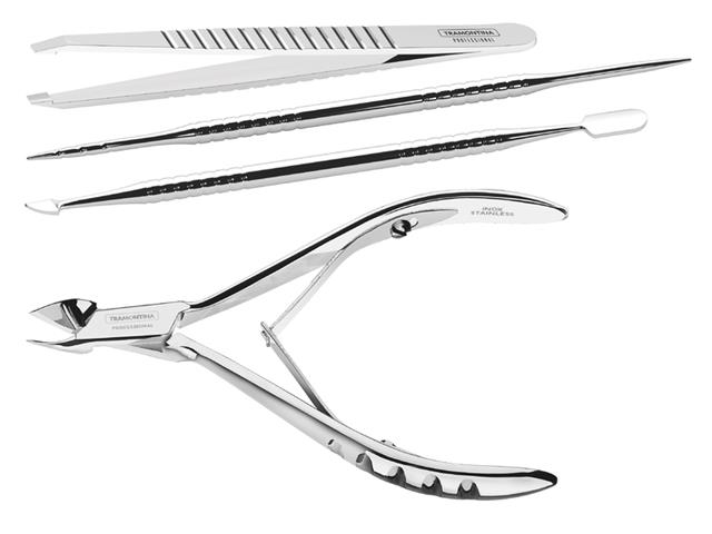 Kit para Cutículas e Pinça Tramontina em Aço I...