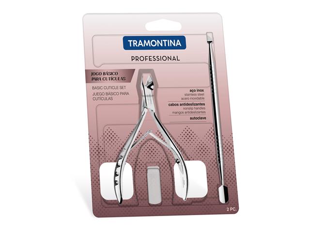 Kit Básico para Cutículas Tramontina em Aço Inox 2 Peças - 1