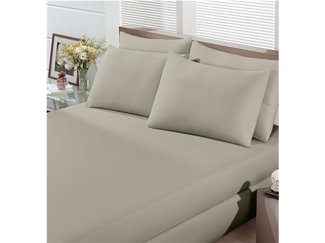 Jogo de Cama Casal Buettner Basic Liso Trigo 3 Peças