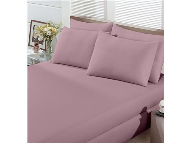 Jogo de Cama Queen Buettner Basic Liso Rose Bl...