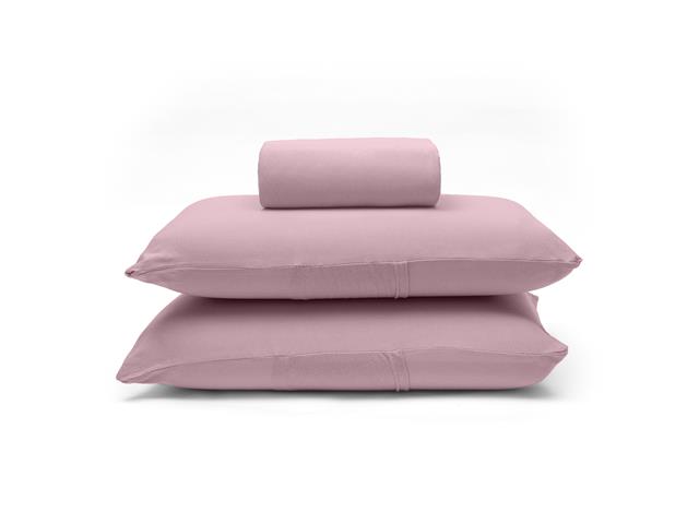 Jogo de Cama Queen Buettner Basic Liso Rose Blush 3 Peças - 1