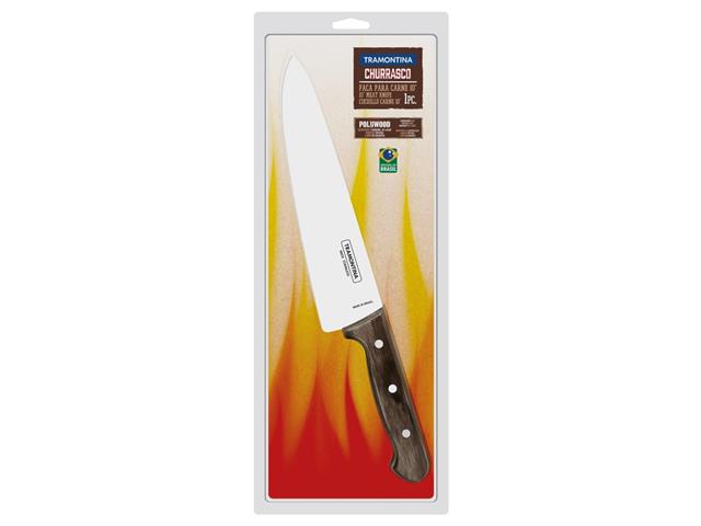 Faca Tramontina para Carne em Aço Inox e Cabo Castanho Polywood 10" - 1
