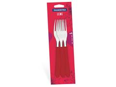 Conjunto de Garfos de Mesa Tramontina Leme Vermelho 3 Peças