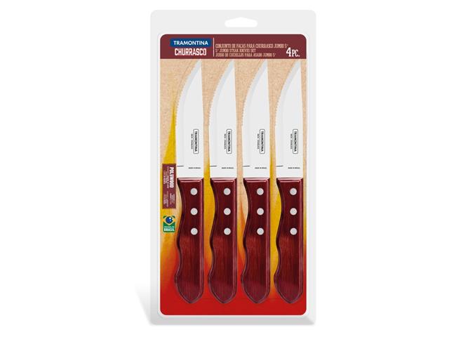 Conjunto de Facas para Churrasco Jumbo Tramontina Vermelho 4 Peças - 1