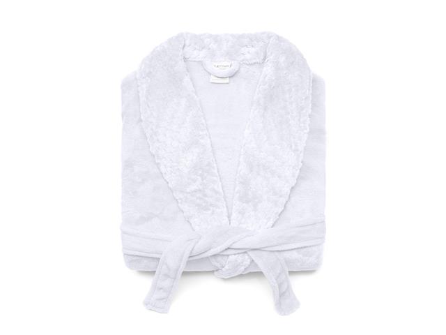 Roupão Feminino Buettner Microfibra Love Gola Xale Liso P Branco - 1