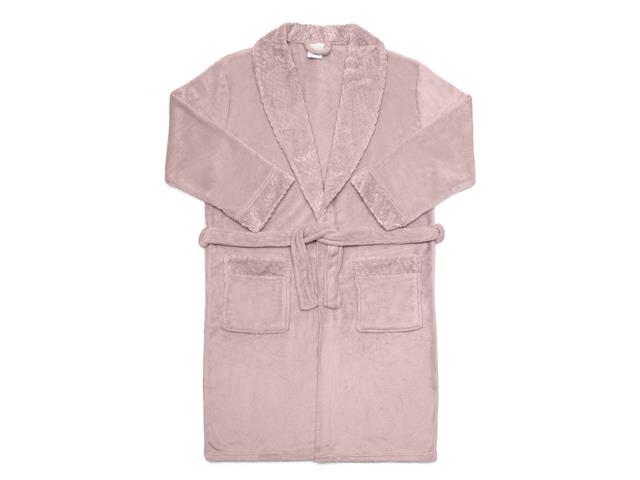 Roupão Feminino Buettner Microfibra Love Gola Xale Liso M Rosé