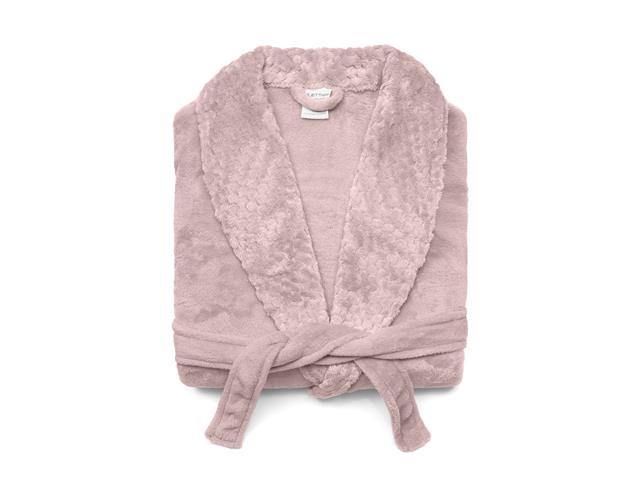 Roupão Feminino Buettner Microfibra Love Gola Xale Liso M Rosé - 1