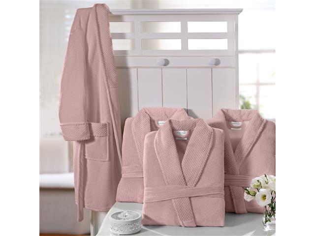 Roupão Feminino Buettner Microfibra Love Gola Xale Liso M Rosé - 3