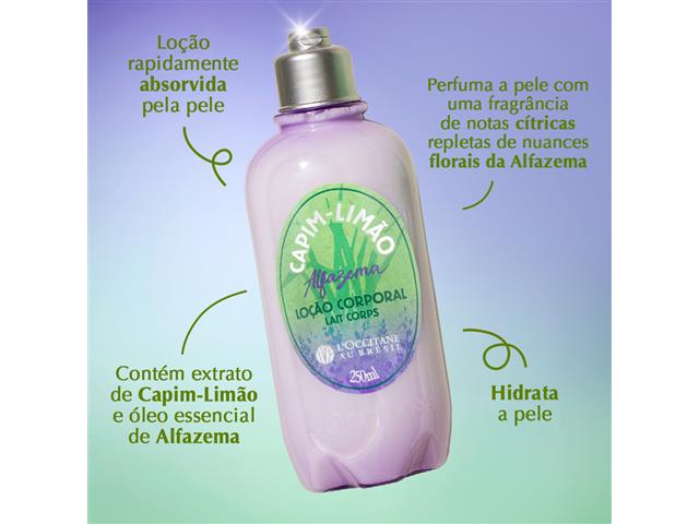 Loção Desod. Corporal L'Occcitane au Brésil Capim-Limão Alfazema 250ml - 1