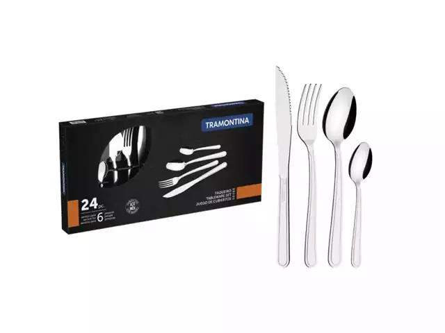 Juego de cubiertos Tramontina 24 pzas Buzios Inox