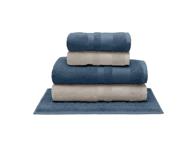 Jogo de Banho Buettner Alliance Marinho e Palha 5 Peças