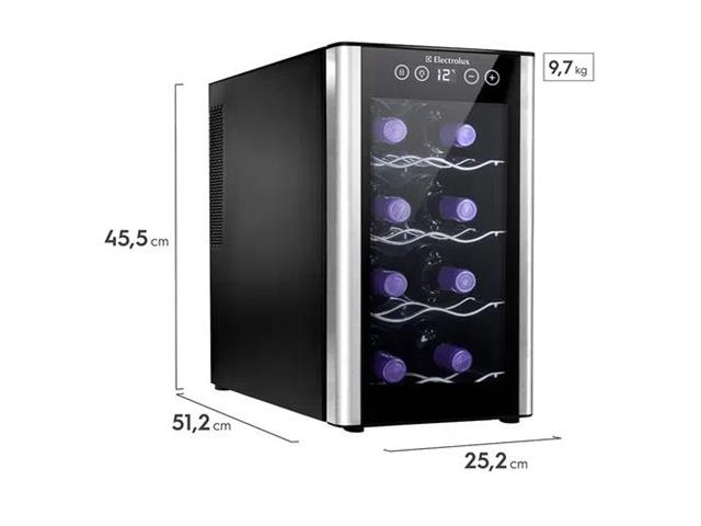 Adega de Vinhos Climatizadas Electrolux ACB08 Preta 8 Garrafas Bivolt - 4