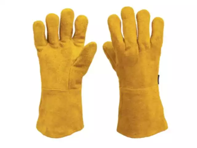 Guantes Truper de carnaza Uso rudo unitalla Amarillo
